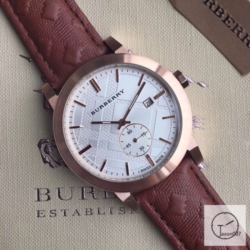 Burberry Silver Dial 42MM Rose Gold Case Stainless Quartz Movement Stainless Steel Bracelet Watch Stainless Steel Leather Strap BU9038 Mens Wristwatches BU255368350