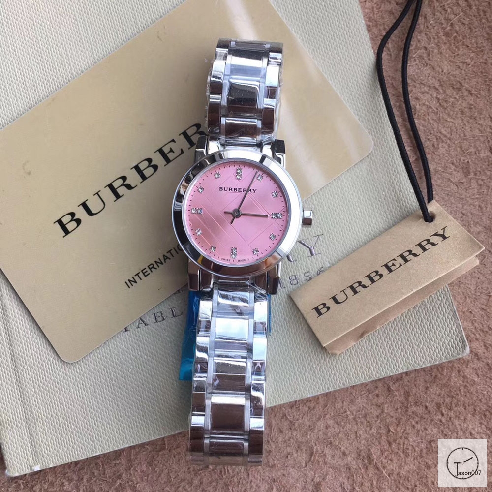 Burberry Pink Diamond Dial Stainless Steel Bracelet Watch 383mm BU9038 Womens Wristwatches BU152668370