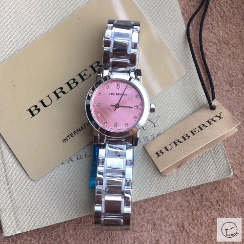 Burberry Pink Diamond Dial Stainless Steel Bracelet Watch 383mm BU9038 Womens Wristwatches BU152668370