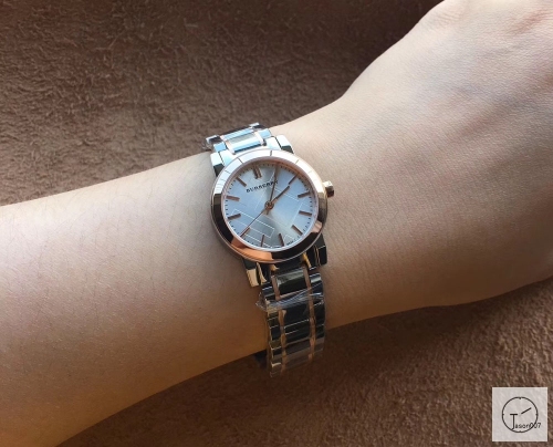 Burberry Silver Dial Dial Stainless Steel Bracelet Watch 383mm BU9038 Womens Wristwatches BU153268390