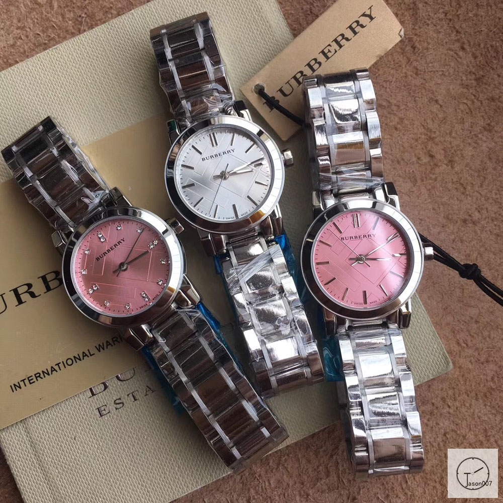Burberry Pink Diamond Dial Stainless Steel Bracelet Watch 383mm BU9038 Womens Wristwatches BU152668370