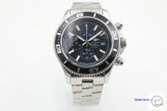 BREITLING SuperOcean 1884 Black Dial 43mm Quartz chronography stainless steel Strap Auto Date Men's Watch BT2204860