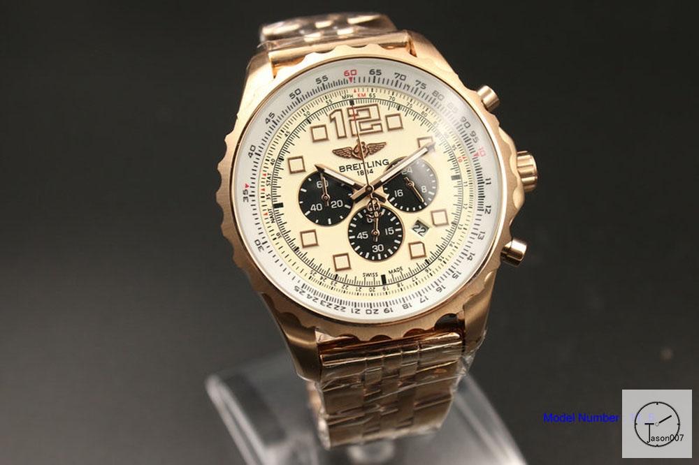 Breitling PROFESSIONAL CHRONOSPACE Rose Gold White Dial Stainless steel Quartz Chronography 48mm Men Watch BTP22052160