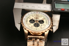 Breitling PROFESSIONAL CHRONOSPACE Rose Gold White Dial Stainless steel Quartz Chronography 48mm Men Watch BTP22052160