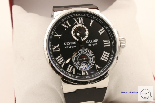 ULYSSE NARDIN Lelocle Suisse 1846 Marini Automatic Mechincal Movement 43MM Black Dial Rubber Strap Mens Wristwatches UFO25874760