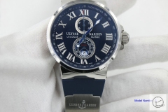 ULYSSE NARDIN Lelocle Suisse 1846 Chronometer Quartz Movement 43MM Blue Dial Rubber Strap Mens Wristwatches UFO25864760