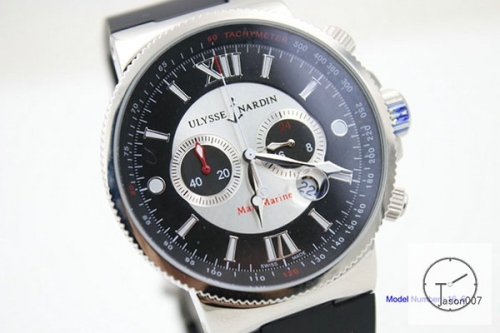 ULYSSE NARDIN Diver X Lelocle Suisse 1846 Chronometer Quartz Movement 43MM Sliver Dial Rubber Strap Mens Wristwatches UFO254434760