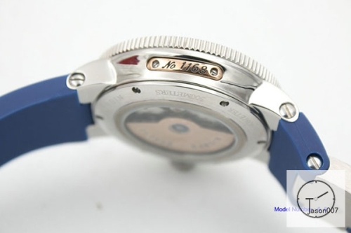 ULYSSE NARDIN Marine Blue Dial Automatic Rubber Strap Lelocle Suisse 1846 Chronometer Quartz Movement 43MM Sliver Dial Rubber Strap Mens Wristwatches UFO355034760