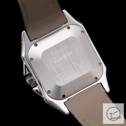 Cartier Santos 100 XL Diamond Case White Dial Automatic Mechincal Movement Leather Strap Mens Watch Fh5160136560