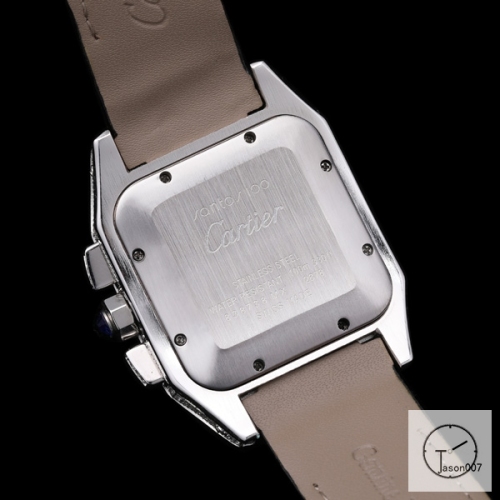 Cartier Santos 100 XL Full Diamond Bezel Steel Case Luxury White Diamonds Dial Automatic Mechincal Movement Leather Strap Mens Watch Fh51623336580
