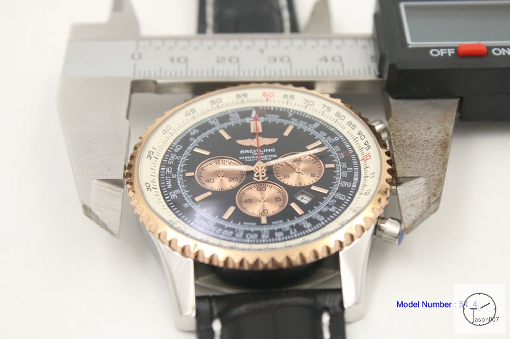 BREITLING NAVITIMER 1884 RB012012.BA49.435X.R20BA.1 Rose Gold Case Black Dial Quartz Chronography Small Dial All Work 46mm Auto Date Men's Leather watch BRN2002260