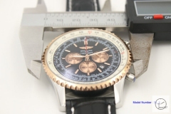 BREITLING NAVITIMER 1884 RB012012.BA49.435X.R20BA.1 Rose Gold Case Black Dial Quartz Chronography Small Dial All Work 46mm Auto Date Men's Leather watch BRN2002260