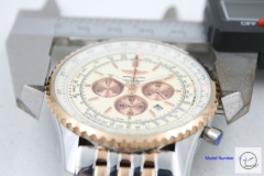 BREITLING NAVITIMER RB0121211B1R1 Two Tone Rose Gold White Dial Quartz Chronography Small Dial All Work 46mm Men's Stainless steel watch BRN2001180