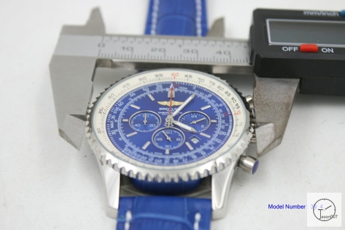 BREITLING NAVITIMER AB0121211B1X1 Blue Dial Quartz Chronography Small Dial All Work 46mm Men's Stainless steel Leather watch BRN2001560