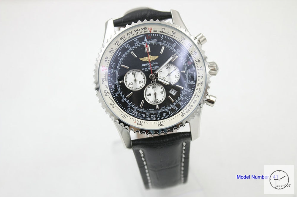 BREITLING NAVITIMER AB0121211B1X1 Quartz Chronography Small Dial All Work 46mm Men's Stainless steel Black Leather watch BRN2001760