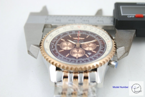 BREITLING NAVITIMER RB0121211B1R1 Two Tone Rose Gold Brown Dial Quartz Chronography Small Dial All Work 46mm Men's Stainless steel watch BRN2001080
