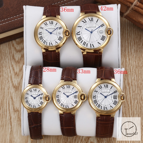 Cartier Ballon Bleu Luxury White Dial Rose Gold Case Quartz Battery Power Brown Leather Strap Womens Watch Fh11715336505