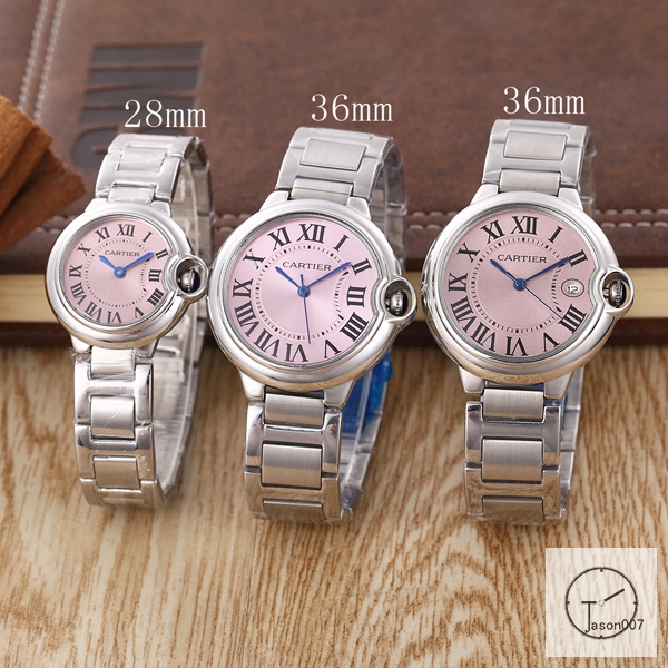 Cartier Ballon Bleu Luxury Pink Bezel Case Quartz Battery Power Pink Red Stainless Steel Strap Mens Womens Watch Fh11895336565