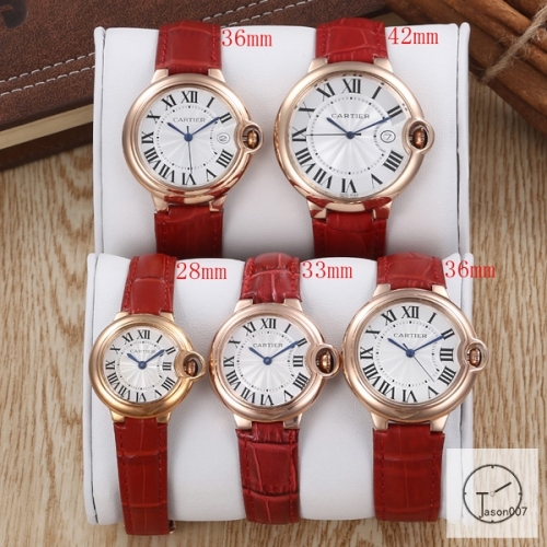 Cartier Ballon Bleu Luxury White Dial Rose Gold Case Quartz Battery Power Brown Leather Strap Womens Watch Fh11715336505