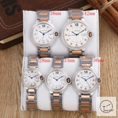 Cartier Ballon Bleu Luxury Silver Diamond DiaL Diamond Bezel EVE Rose Gold Case Quartz Battery Power Stainless Steel Strap Womens Watch Fh222035336565