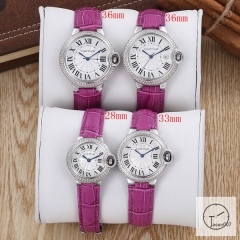 Cartier Ballon Bleu Luxury White Dial Diamond Bezel Case Quartz Battery Power Pink Leather Strap Womens Watch Fh11785336565