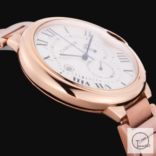 Cartier Ballon Bleu Luxury Silver Dial Rose Gold Smooth Bezel Quartz Chronograph Function Battery Power Stainless Steel Strap Womens Watch Fh225635336555