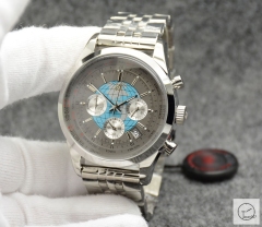 BREITLING GALACTIC 1884 Map Gray Dial Silver Case Quartz Chrono stainless steel Strap Date 43mm Men's Watch BRG20001560