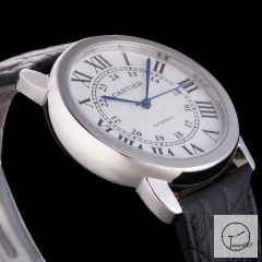 CARTIER Ronde Solo Silver Dial Automatic Mechanical Movement Men's Watch W6701010 Leather Strap Mens Wristwatches Fh243635336500
