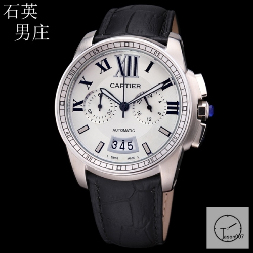 CARTIER Calibre de Cartier Quartz Chronograph Function Silver Dial Men's Watch W7100046 Mens Watch Fh243235336545