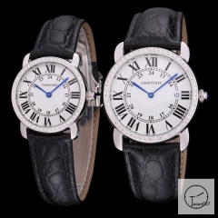 CARTIER Ronde Solo Silver Dial Diamond Bezel Quartz Battary Movement Men's Watch W6701010 Stainless Steel Strap Womens Mens Wristwatches Fh144535336570