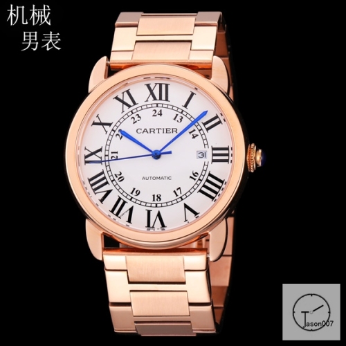 CARTIER Ronde Solo Silver Dial Rose Gold Automatic Mechanical Movement Men's Watch W6701010 Stainless Steel Strap Mens Wristwatches Fh243935336560