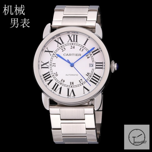 CARTIER Ronde Solo Silver Dial Automatic Mechanical Movement Men's Watch W6701010 Brown Stainless Steel Strap Mens Wristwatches Fh243835336520