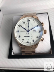 IWC portugieser IW371617 Chronograph Function leather Starp 41mm White dial quart movement IC22030450