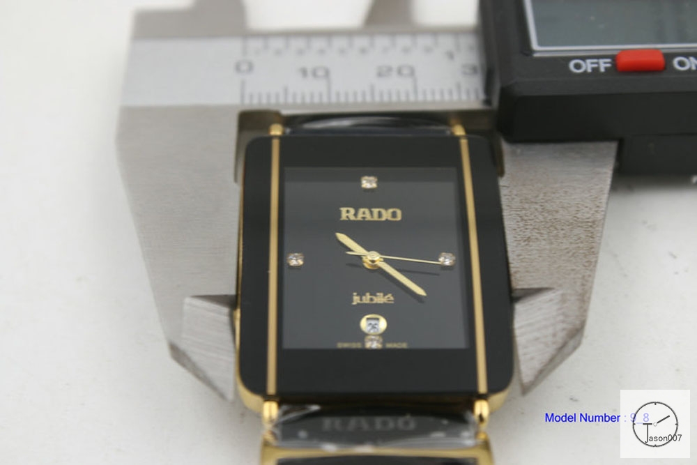 Rado INTEGRAL Mens Gold Black Ceramic Hightech Quartz 28MM Ra13225820
