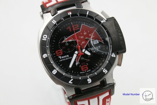 Tissot T-Race 69 Limited Quartz Chronograph Men's Sport Wrist Watch Red Rubber Strap Ts218514630