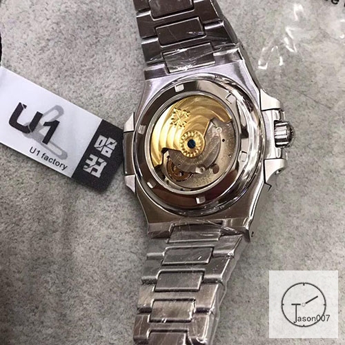 U1 Patek Philippe NAUTILUS 5711 New Blue Roman Dial Stainless Steel Transparent Mechanical Automatic Movement Glass Back Men's Watch PU22800560