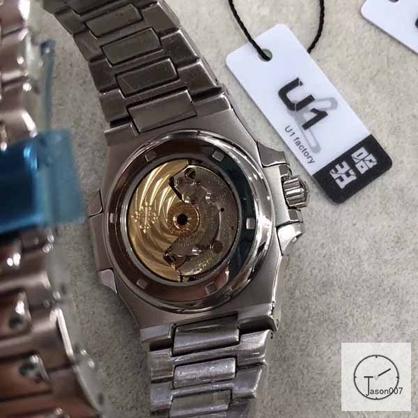 U1 Patek Philippe Nautilus 5711 Black Dial Full Diamond Bezel Stainless Steel Mechanical Automatic Movement Glass Back Steel Strap Men's Watch PU528533560