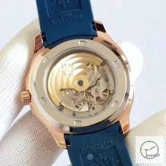 U1 Patek Philippe AQUANAUT 5167A Blue Dial Gold Case Stainless Steel Transparent bottom cover 40mm Brown Dial Mechanical Automatic Movement Glass Back Rubber Strap Men's Watch PU228567560