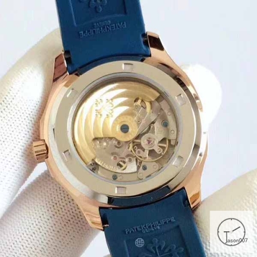 U1 Patek Philippe AQUANAUT 5167A Blue Dial Gold Case Stainless Steel Transparent bottom cover 40mm Brown Dial Mechanical Automatic Movement Glass Back Rubber Strap Men's Watch PU228567560
