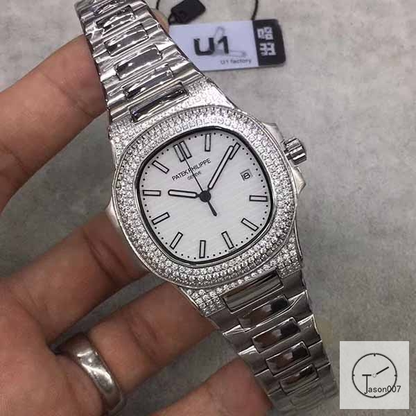 U1 Patek Philippe Nautilus 5711 Silver Dial Diamond Bezel Stainless Steel Mechanical Automatic Movement Glass Back Steel Strap Men's Watch PU528422560