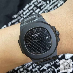 U1 Patek Philippe NAUTILUS 5711 Black Number Dial PVD Black Case Stainless Steel Transparent Mechanical Automatic Movement Glass Back Men's Watch PU22857560