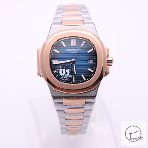 U1 Patek Philippe NAUTILUS Blue Dial Two Tone Rose Gold Stainless Steel Transparent Mechanical Automatic Movement Men's Watch PU32762640