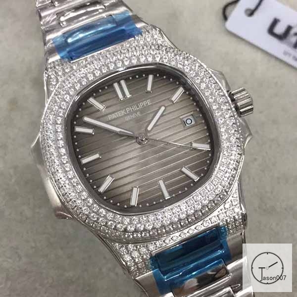 U1 Patek Philippe Nautilus 5711 Grey Dial Diamond Bezel Stainless Steel Mechanical Automatic Movement Glass Back Steel Strap Men's Watch PU528412560