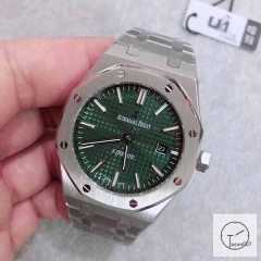 Audemars Piguet Royal Oak Green Dial Automatic Movement Glass Back Stainless Steel Mens Watch AU3596920