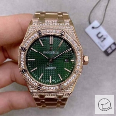 Audemars Piguet Royal Oak Offshore 41mm Automatic Green Dial Rose Gold Case Ap Men's Watch AU36579880