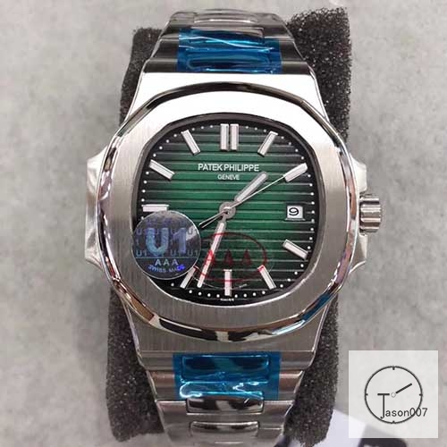 U1 Patek Philippe NAUTILUS 5711 Green Dial Stainless Steel Transparent bottom Mechanical Automatic Movement Glass Back Men's Watch PU22790560