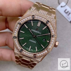 Audemars Piguet Royal Oak Offshore 41mm Automatic Green Dial Rose Gold Case Ap Men's Watch AU36579880