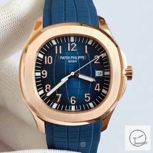 U1 Patek Philippe AQUANAUT 5167A Blue Dial Gold Case Stainless Steel Transparent bottom cover 40mm Brown Dial Mechanical Automatic Movement Glass Back Rubber Strap Men's Watch PU228567560