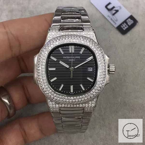 U1 Patek Philippe Nautilus 5711 Black Dial Diamond Bezel Stainless Steel Mechanical Automatic Movement Glass Back Steel Strap Men's Watch PU528402560