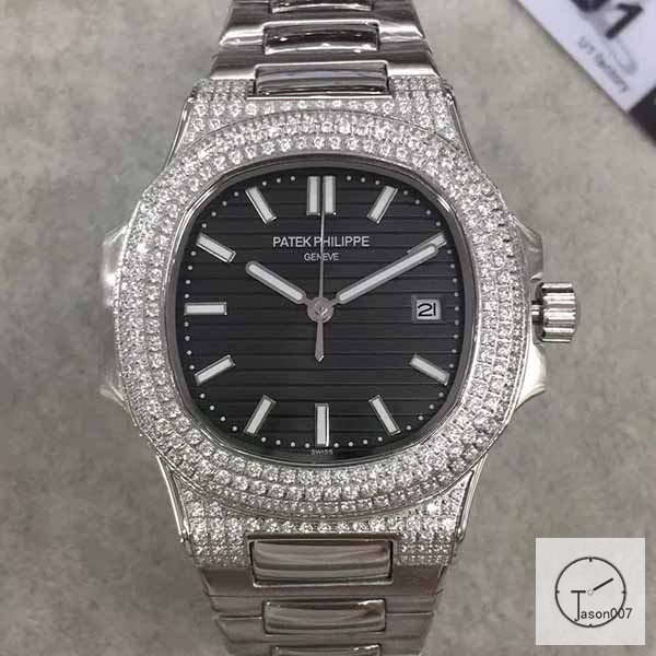 U1 Patek Philippe Nautilus 5711 Black Dial Diamond Bezel Stainless Steel Mechanical Automatic Movement Glass Back Steel Strap Men's Watch PU528402560